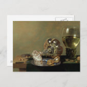 ワインのグラスを持つ静物生活 ポストカード (正面/裏面)