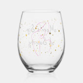 ワインのグラス「お母さんの酒の正気」 ステムなしワイングラス (裏面)