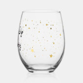 ワインのグラス「お母さんの酒の正気」 ステムなしワイングラス (左)