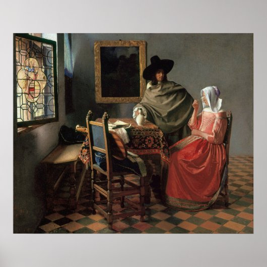 ワインのグラス – Vermeer ポスター (正面)