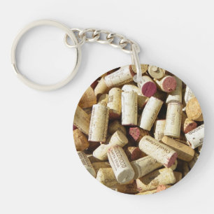 ワインのコルクの円両面のKeychain! キーホルダー
