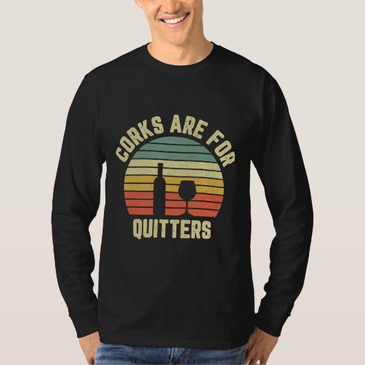 ワインのコルクはワインアイディア Tシャツ (正面)
