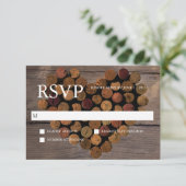 ワインのコルク#2素朴なRSVPカード 出欠カード (スタンド正面)