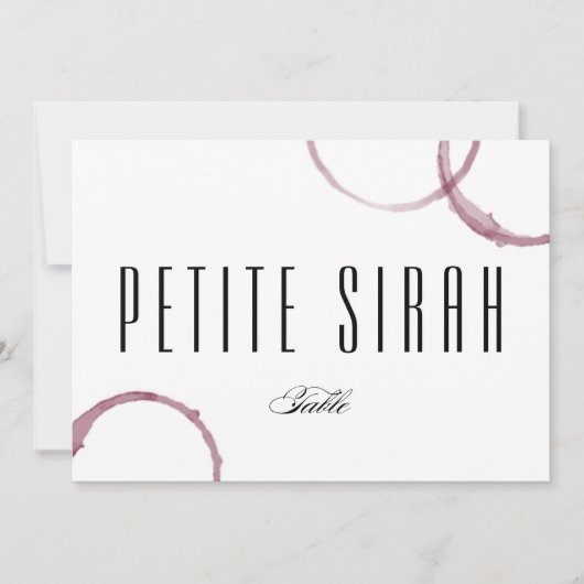 ワインのシミ ワイナリー ヴィネヤード テーブル カード 番号 (正面)