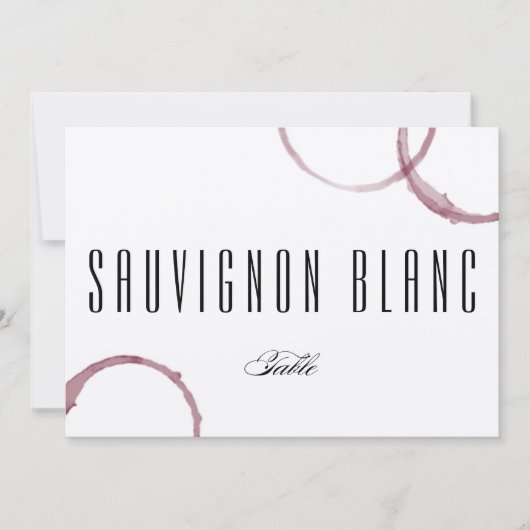 ワインのシミ ワイナリー ヴィネヤード テーブル カード 番号 (正面)