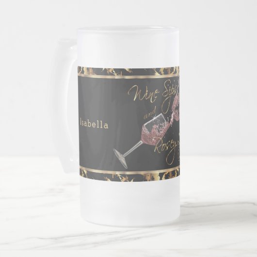 ワインのスープとロージーの唇 – 大理石 フロストグラスビールジョッキ (正面左)