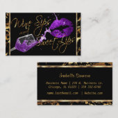 ワインのスープと甘い唇 – 紫 – 大理石 名刺 (正面/裏面)