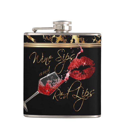 ワインのスープと赤い唇 フラスク (正面)