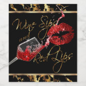 ワインのスープと赤い唇 – 大理石 ワインラベル (シングルラベル)