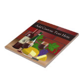 ワインのチーズテーブル場面 タイル (側面)