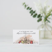 ワインのチーズフルーツのシェフのケイタリングビジネスカード 名刺 (スタンド正面)