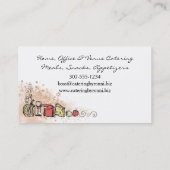 ワインのチーズフルーツのシェフのケイタリングビジネスカード 名刺 (裏面)