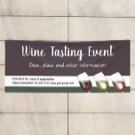 ワインのテイスティングまたはワインのイベント 横断幕<br><div class="desc">ワインイベントのバナーは、ワインのテイスティングやワイン関連のパーティーの種類のための完全にカスタマイズ可能な文字。3色のワインの3つのグラスあなたの資金調達者またはパーティーを宣伝するために目を引くバナーのために。</div>