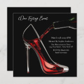 ワインのテイスティングイベント – スティレットとワイン 招待状 (正面/裏面)