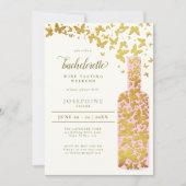 ワインのテイスティングバチェロレッテ週末蝶金ゴールド 招待状 (正面)