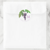 ワインのテイスティングパーティーブドウのモノグラム ラウンドシール (バッグ)