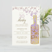 ワインのテイスティング金ゴールドボホチョウ30歳の誕生日 招待状 (スタンド正面)