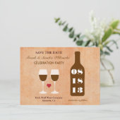 ワインのテーマの保存日付カード セーブザデート (スタンド正面)