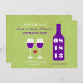 ワインのテーマの保存日付カード セーブザデート (正面/裏面)