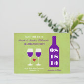 ワインのテーマの保存日付カード セーブザデート (スタンド正面)