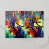 ワインのテーマ 箔グリーティングカード (外側レイダウン)