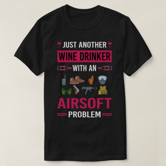 ワインのドリンカーエアソフト Tシャツ (デザイン正面)