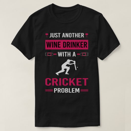 ワインのドリンカークリケット Tシャツ (デザイン正面)