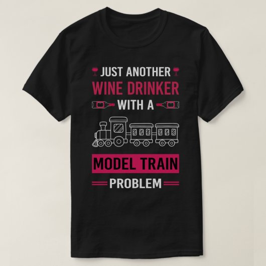 ワインのドリンカーモデル列車鉄道鉄道 Tシャツ (デザイン正面)