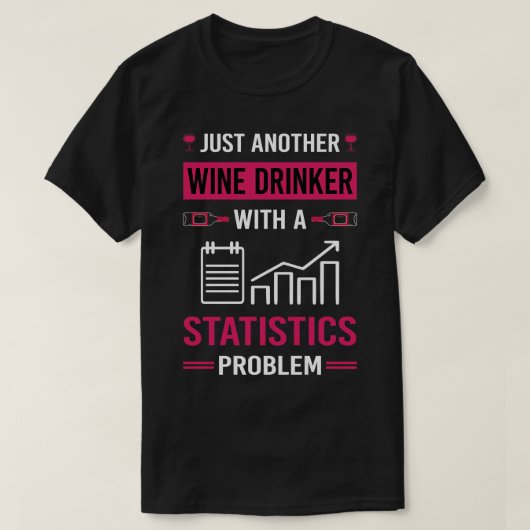 ワインのドリンカー統計 Tシャツ (デザイン正面)