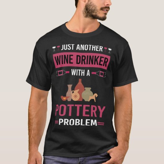 ワインのドリンカー陶芸家 Tシャツ (正面)