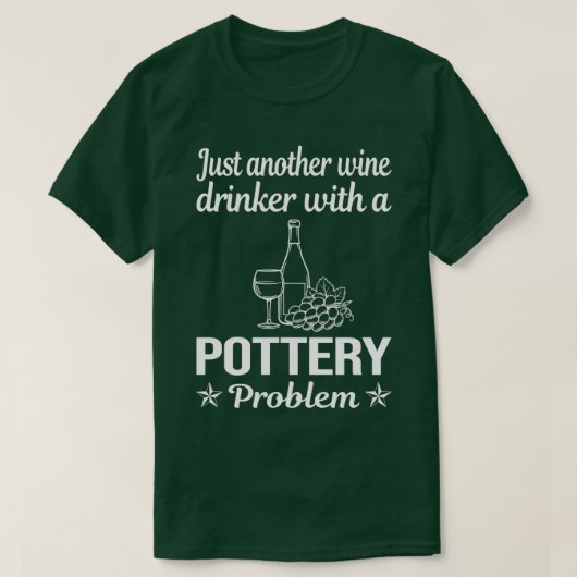 ワインのドリンカー陶芸家 Tシャツ (デザイン正面)