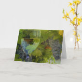 ワインのハッピーバースデーカード カード (黄色い花)