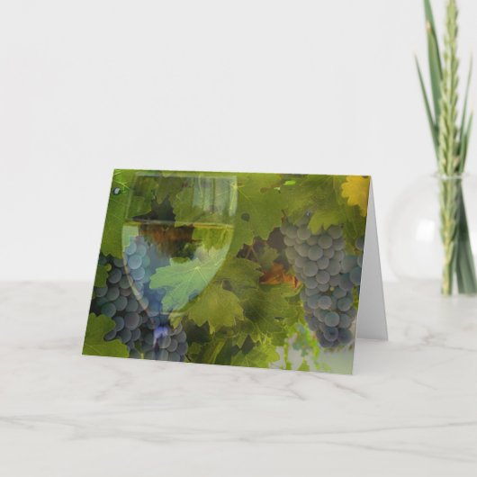 ワインのハッピーバースデーカード カード (正面)