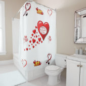 ワインのハートバレンタインのシャワーカーテン シャワーカーテン (インサイチュ)