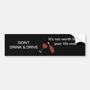 ワインのバンパーステッカーを飲まないで下さい及び運転しないで下さい バンパーステッカー