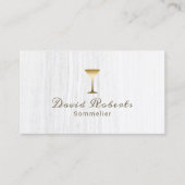 ワインのバーテンダーのソムリエのエレガントな白 名刺 (正面)
