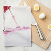 ワインのフラミンゴ キッチンタオル (四つ折り)