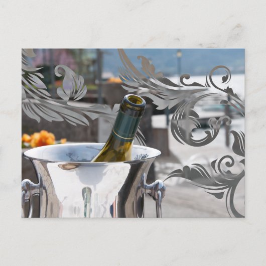 ワインのフランスのボトル ポストカード (正面)