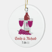 ワインのブライダルシャワーの好意の記念品のオーナメント セラミックオーナメント (左)