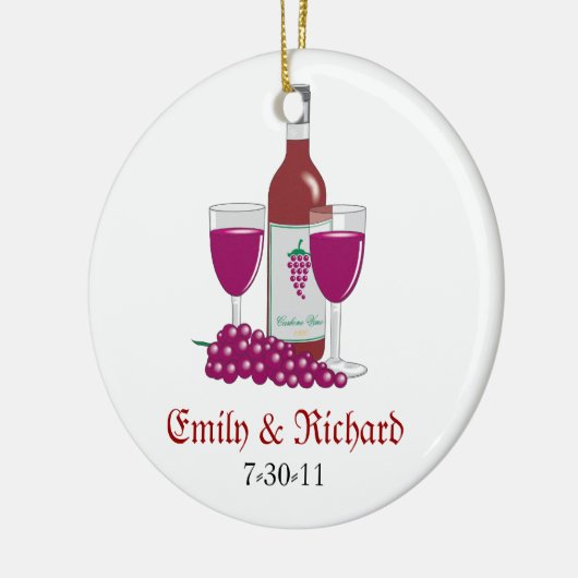 ワインのブライダルシャワーの好意の記念品のオーナメント セラミックオーナメント (左)