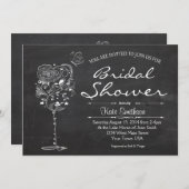 ワインのブライダルシャワーの招待状 招待状 (正面/裏面)