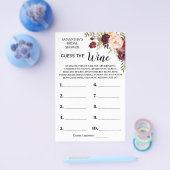 ワインのブライダルシャワーマルサラゲームカードを推測 チラシ (シングル)