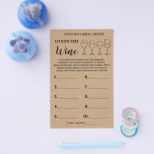 ワインのブライダルシャワー素朴ゲームカードを推測 チラシ (シングル)