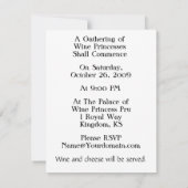 ワインのプリンセスの収集 招待状 (裏面)