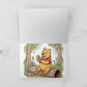 ワインのプー最初の誕生日の折り畳み招待状 招待状 (内部)