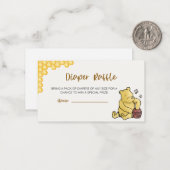 ワインのプー赤ちゃんシャワーおむつラッフル ノートカード (正面/裏面インサイチュ)