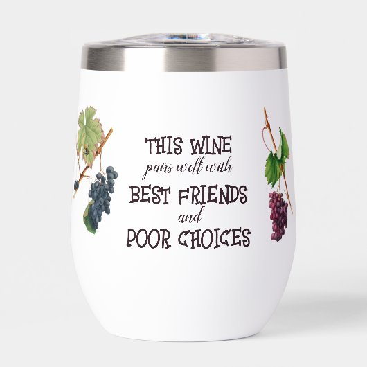 ワインのペアは最高の友達のワおもしろいインのタンブラー (正面)