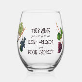 ワインのペア最高のは友達おもしろい ステムなしワイングラス (正面)