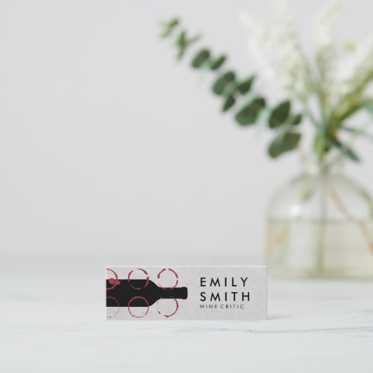 ワインのボトルと汚れ スキニー名刺 (スタンド正面)