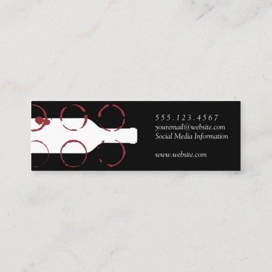 ワインのボトルと汚れ スキニー名刺 (裏面)